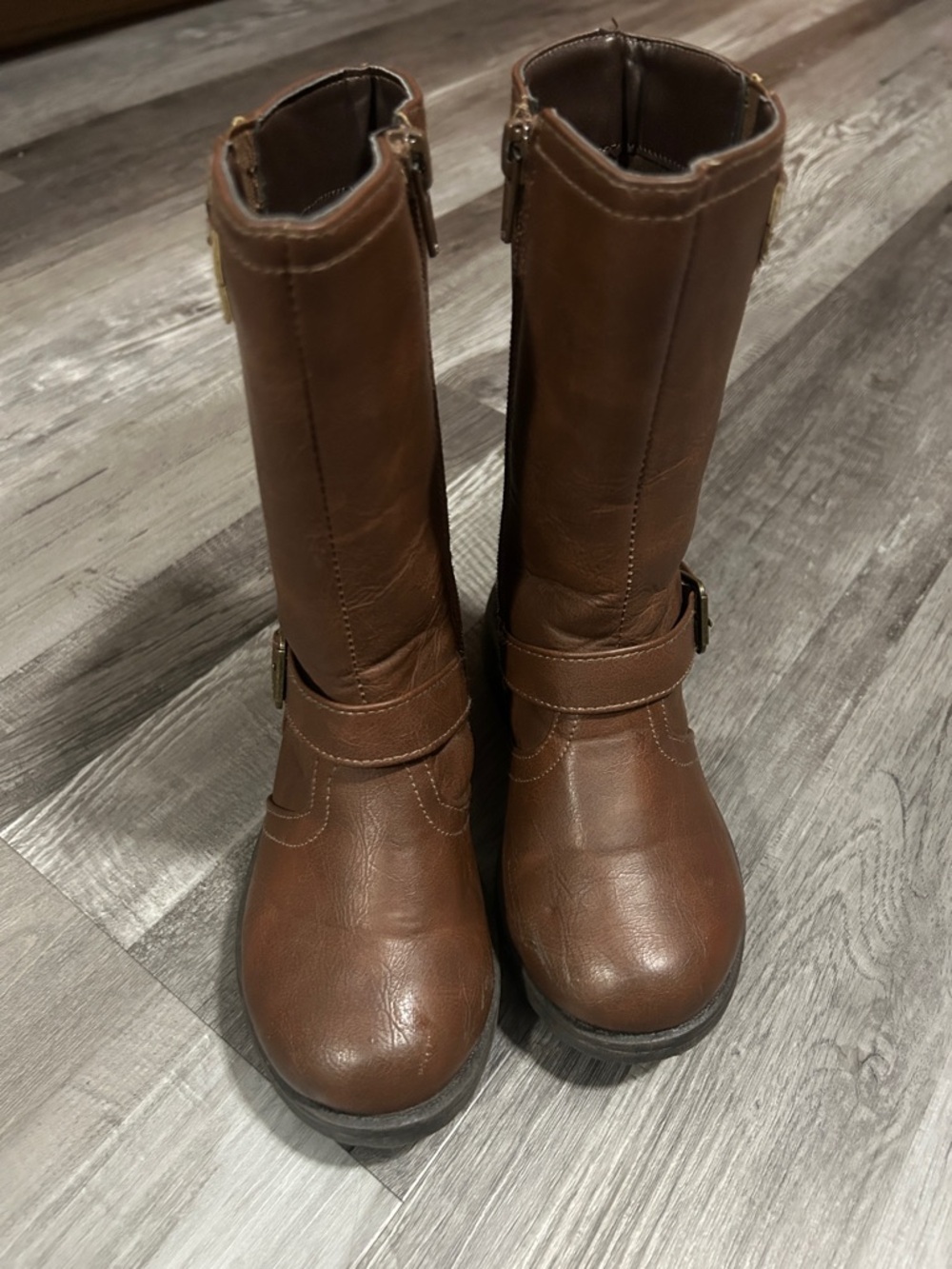 Source Unknown Brown Kids Tall Riding Boots